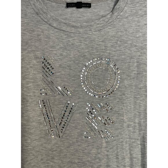 Jane Delancey Womens Gray Love Graphic Sweatshirt Size 2XL Vanentines Day - Picture 2 of 6